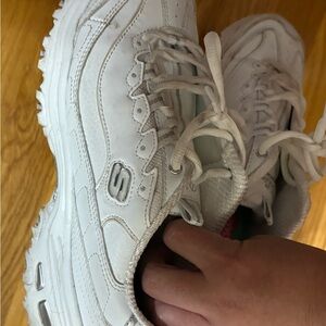 Skechers Womens White Athletic Sneakers